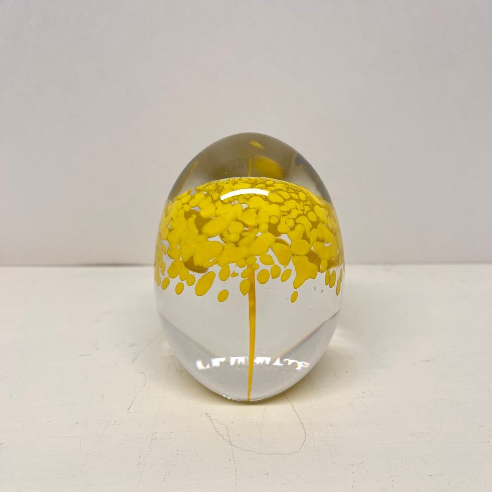 Daum France Crystal Glass Egg Paperweight